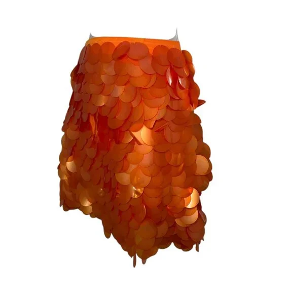 Miscreants Orange Sequin Mini Skirt Showgirl Sample Size Small - Picture 4 of 5